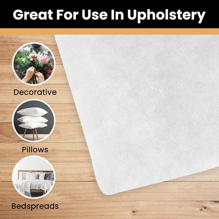AK TRADING CO. 48 Inch Wide Bonded Dacron Upholstery Grade Polyester Batting - Cushion Support, Quilting Supplies, Furniture Upholstery, Craft Projects, Durable Polyester Batting (15 Yards)