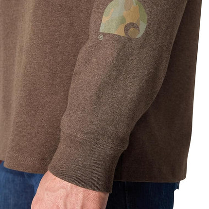 Carhartt Men's Dearborn Loose LS Logo T-Shirt, Dark Clove Heather, XL
