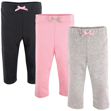 Luvable Friends Girls' Cotton Leggings, Black, 5T