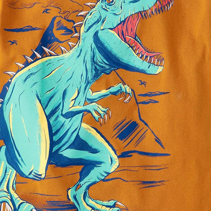 The Children's Place Boys' Dino Short Sleeve Graphic T-Shirts, Multipack, Dino Brawl/Dino/T-rex, X-Large