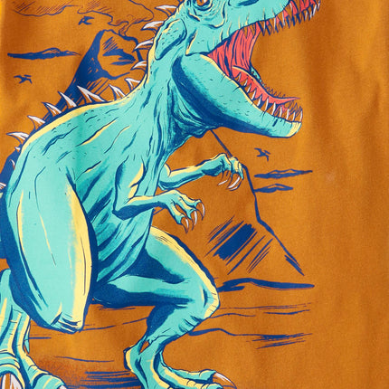 The Children's Place Boys' Dino Short Sleeve Graphic T-Shirts, Multipack, Dino Brawl/Dino/T-rex, XX-Large