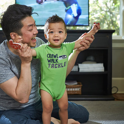 NFL Seattle Seahawks Pack de 3 Bodys de Manga Corta Surtidos para Niños, Azul, 0-3 Meses