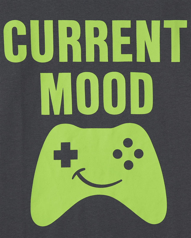 The Children's Place Camisetas gráficas de manga corta de gamer para niños, paquetes múltiples, pronóstico del martes/pizza/estado de ánimo actual, mediano