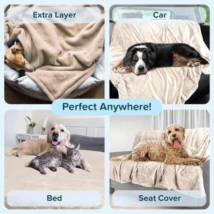 PETMAKER Dog Blanket, Cream, 60” x 70”