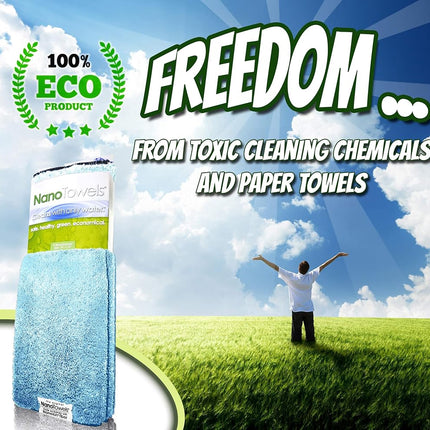 Nano Towels Life Miracle - Amazing Eco Fabric that Cleans Virtually Any Surface with Only Water. No More Paper Towels Or Toxic Chemicals. (Teal)