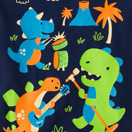 The Children's Place, garçons bébés et tout-petons, t-shirts à manches longues avec motifs de dinosaures, lots multiples, lot de 2 dinosaures verts/groupe de dinosaures, 4 ans