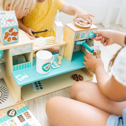 Melissa & Doug Cafetería de Juguete de Madera Barista | Juguete de Madera para Niños | Juego de Roles | Juguete Montessori | 3+ | Regalo para Niños o Niñas - Certificado FSC