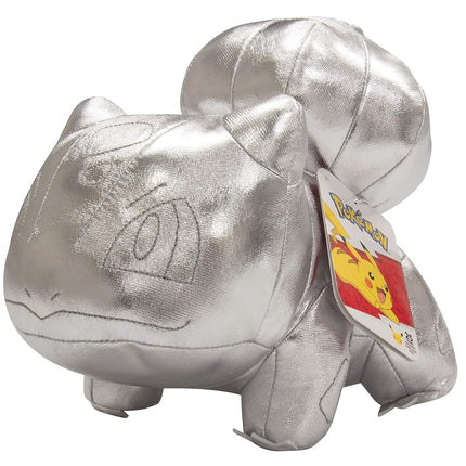Pokémon 25th Celebration 8" Silver Bulbasaur Plush - Limited Edition Shiny Silver Frog Stuffed Animal Toy - 2+