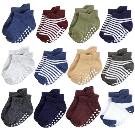 Chaussettes antidérapantes invisibles Hudson Baby unisexe pour bébé, bleu bordeaux, 0-6 mois