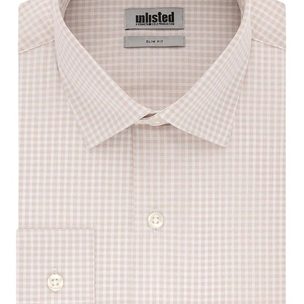 Kenneth Cole Men's Slim Fit Check Spread Collar Dr