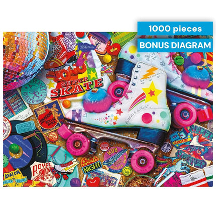 Buffalo Games - Silver Select - Aimee Stewart - Noche de patinaje - Rompecabezas de 1000 piezas para adultos - Rompecabezas desafiante, perfecto para noches de juegos - El tamaño final es de 26.75 x 19.75
