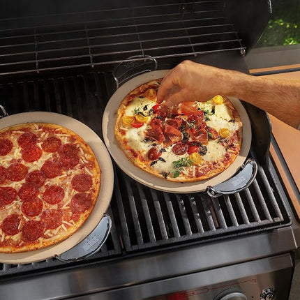 Weber 8836 Gourmet BBQ System Pizza Stone with Carry Rack,16.7" Long