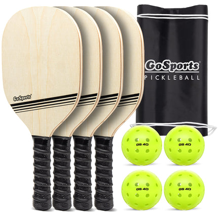 GoSports Pickleball Set with 4 Paddles, 4 Regulati