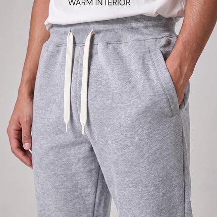 Southpole Men's 1570 Basic Active Fleece Jogger Sweatpants, Heather Grey, 3XL Big Tall