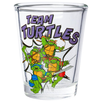 Silver Buffalo TMNT Group Comic Book Set Boxed 4pc. 1.5oz. mini Glass Set 4x1