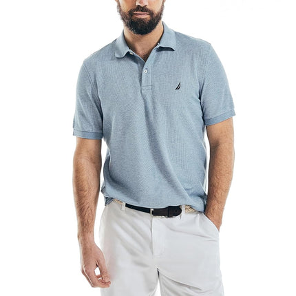 Nautica Men's Classic Short-Sleeve Solid Polo Shirt, Deep Anchor HEA, Medium