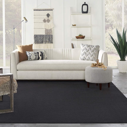 Alfombra Nourison Essentials para interior/exterior azul marino de 2,13 m x 3,05 m, de fácil limpieza, no suelta pelo, para dormitorio, sala de estar, comedor, patio trasero, terraza (2,13 m x 3,05 m)