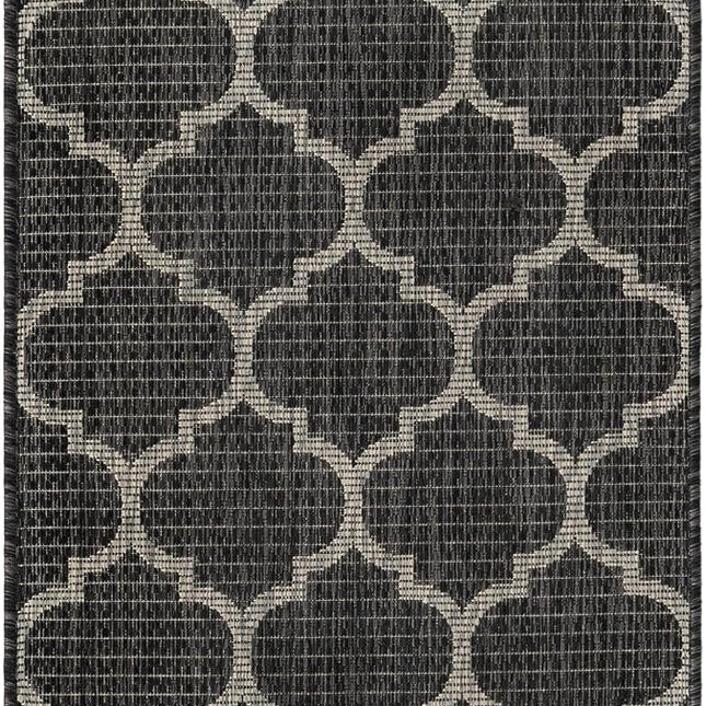 Unique Loom Outdoor Trellis Collection Area Rug - Trellis (Rectangular 2' 0" x 3' 1", Black/Ivory)