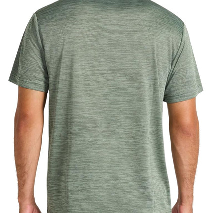 Reebok Mens Trophy Short Sleeve Crewneck T-Shirt, Standard Fit, Breathable Stretch Poly Jersey Knit Fabric, Duck Green Heather, Large