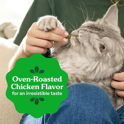 Feline GREENIES Natural Dental Care Cat Treats Oven Roasted Chicken Flavor, 21 oz. Tub