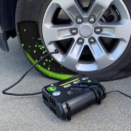 Slime 50139 Flat Tire Puncture Emergency Kit, Includes Sealant and Tire Inflator Pump, Analog, Suitable for Cars and Other Highway Vehicles, 10 Min Fix