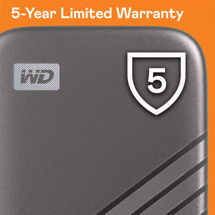 WD 1TB My Passport Portable SSD, External NVMe Solid State Drive, USB-C, up to 1050 MB/s, Works with PC, Xbox and Playstation, 2-meters drop resistance, Space Grey