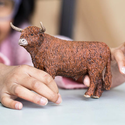 Schleich Farm World - Highland Bull Toy Figurine - Kids Ages 3+ | 13919