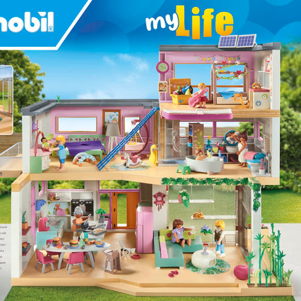 Playmobil 71607 myLife: Living House with winter garden, with two figures and a sticker sheet, made from over 80% recycled and bio-based materials, detailed play sets suitable for children ages 4+