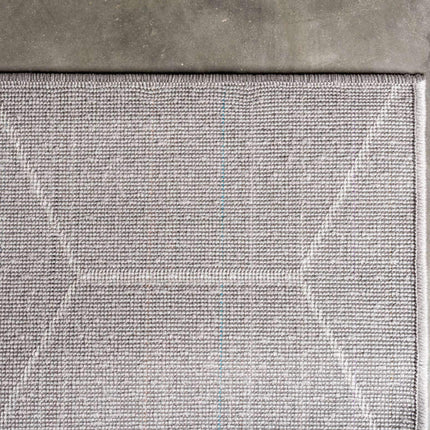 Unique Loom Trellis Frieze Collection Lattice Moroccan Geometric Modern Light Gray Runner Rug (2' 0 x 13' 0)