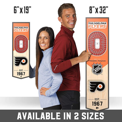 YouTheFan NHL Philadelphia Flyers - Wells Fargo Center 3D Banner, Team Colors, 6" x 19"