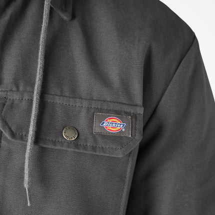 Chaqueta camisa con capucha de forro polar Dickies de hombre con DWR, color pizarra, 4X Tall