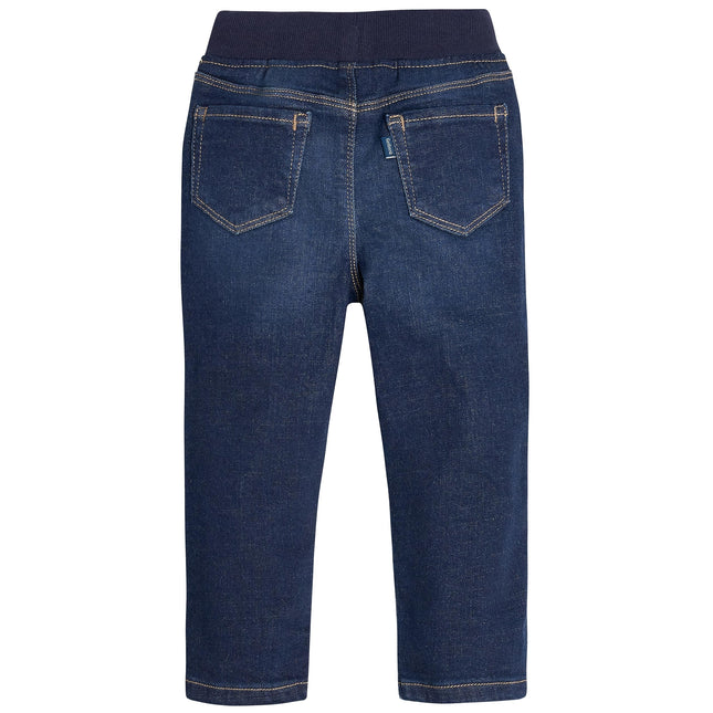 Gerber Baby Toddler Rib Waist Stretch Denim Skinny Jeans, Dark Blue Denim, 2T