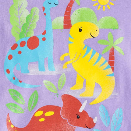 The Children's Place Baby Girls' and Toddler Assorted Everyday Short Sleeve Graphic T-Shirts,multipacks, Purple Dinos/Pink Dinos/Love 3-Pack, 12-18 Months