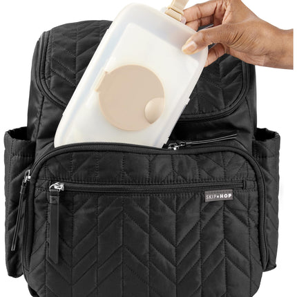 Skip Hop Baby Wipes Dispenser Case, Holds Up to 40 Wipes, Grab & Go Travel Wipe Holder with Snug Seal, Oat