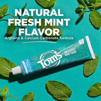Tom's of Maine Pasta dental natural para alivio rápido para dientes sensibles, paquete múltiple, menta fresca, 3 unidades
