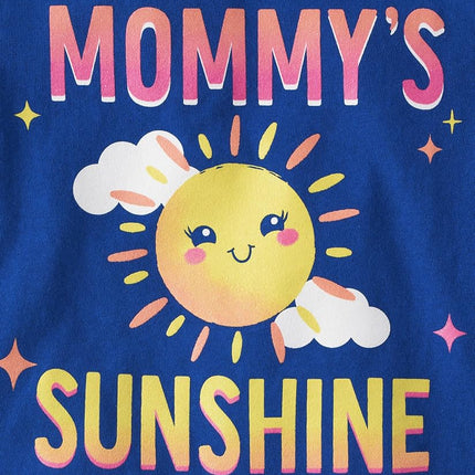 The Children's Place T-shirts graphiques à manches courtes assortis pour bébés filles et tout-petits, paquets multiples, Amour Famille/Maman Soleil/Étoile de Papa, 3T
