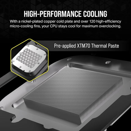 Corsair iCUE LINK XC7 RGB ELITE CPU Water Block - Transparent Flow Chamber - 24 RGB LEDs - Fits Intel® LGA 1700, AMD® AM5 and older - Stealth Grey
