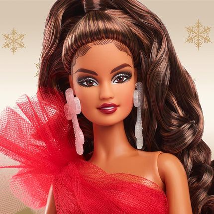 Barbie Holiday Dolls, Seasonal Collector Gift, Signature, Plaid Gown with Red Bow, Displayable Packaging, Light Brown Hair, HRM67