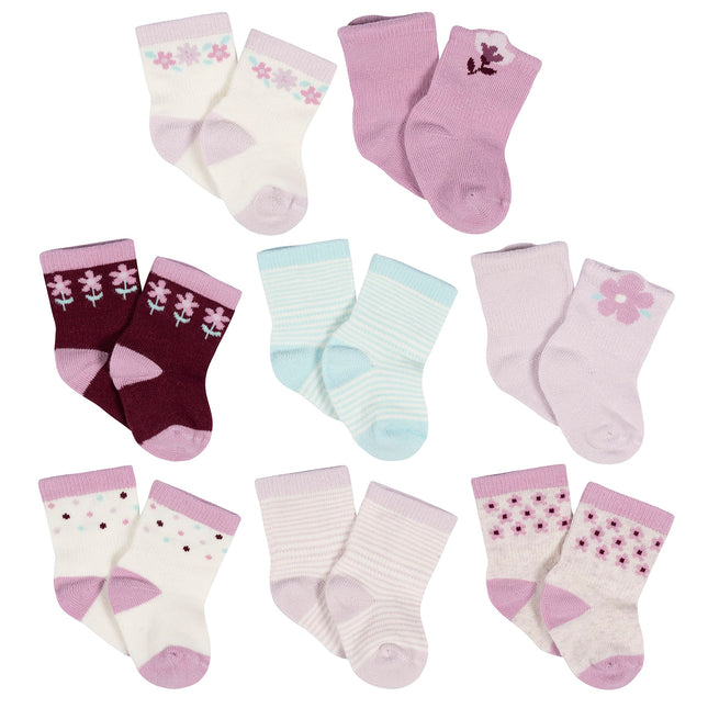 Gerber Unisex Baby 8-Pair Wiggle-Proof Sock, Laven