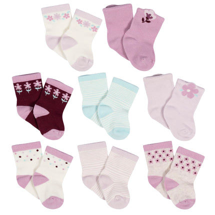 Gerber Unisex Baby 8-Pair Wiggle-Proof Sock, Laven