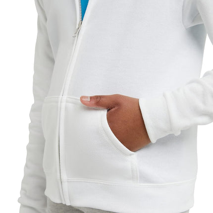 Hanes Girls' Big ComfortSoft EcoSmart Full-Zip Fleece Hoodie - white - S