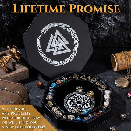 Premium Dice Tray for DND Valknut & Dragon Design – 23 CM