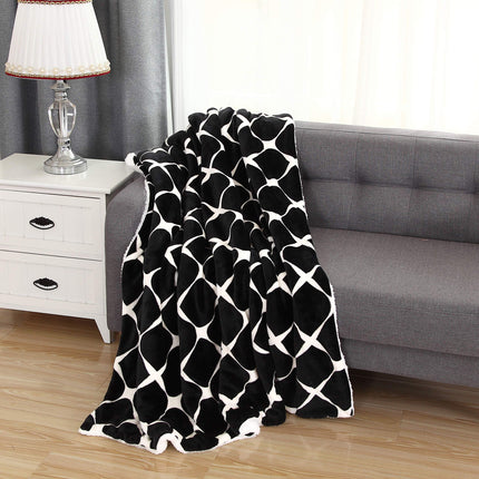 Elegant Comfort Reversible, Printed Sherpa Throw B