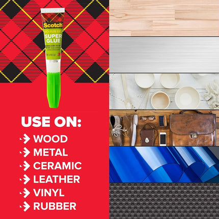 Scotch Super Glue Gel 0.7 oz (2gr.) per Tube | Clear color | Strong Adhesion | Instant Bonding | Glue Liquid with Precision Applicator | All purpose | Fast Drying | Super Glue | 2 tubes/pack