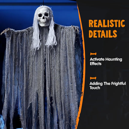 JOYIN 3 Pcs Hanging Halloween Skeleton Ghosts Decorations Outdoor, Grim Reapers for Best Halloween Outdoor Decorations, Haunted Haunted House Prop, Party Supplies