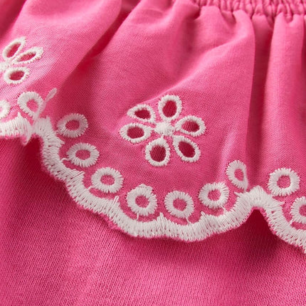 Haut à manches courtes à volants devant Gymboree pour filles et petites filles, coloris French Rose, taille 3T