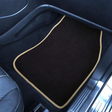FH Group F14503 Beige Color-Trimmed Liners Non-Slip Car Floor Mats with Rubber Heel Pad – Full Set (F14503-BEIGE)