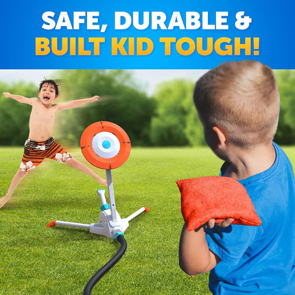 Blue Marble Toss 'N Soak Outdoor Sprinkler Game - Outdoor Water Play, Toss A Bean Bag & Soak Your Friends for Backyard Water Fun, Connects to Garden Hose, Kids Sprinklers for Yard, Yard Water Toys