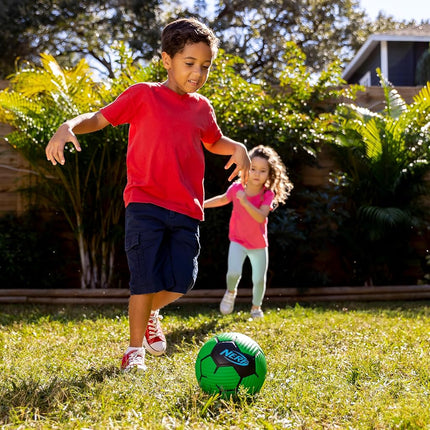 Nerf Kids Foam Mini Soccer Ball - Proshot Youth Soccer Ball - 7" Indoor + Outdoor Ball for Kids + Toddlers -Green/Blue