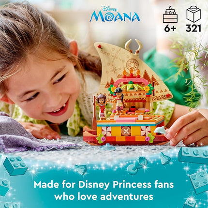 LEGO | Disney Princess Moana's Wayfinding Boat Set, Building Toy with Moana and Sina Mini-Dolls plus a Dolphin Figure, Creative Gift for Kids, Girls and Boys Aged 6 Plus 43210